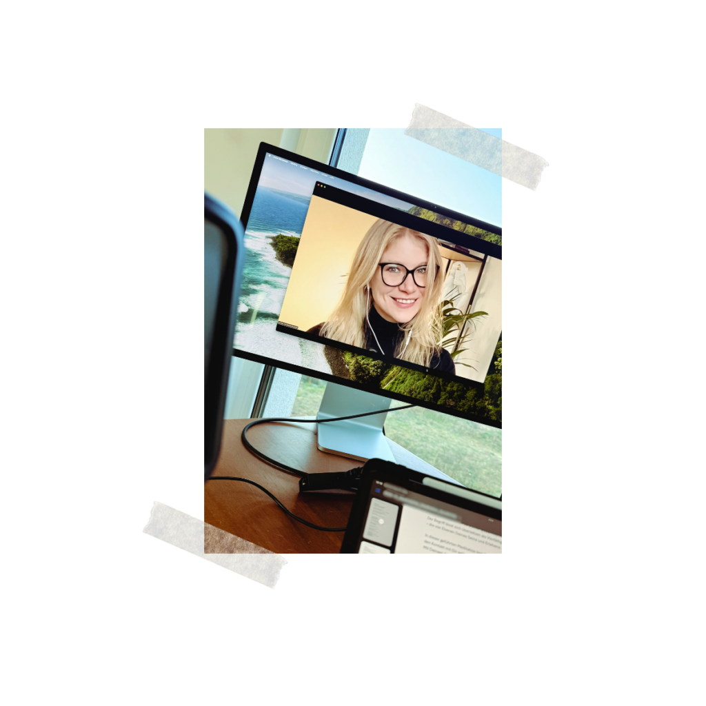 Larissa von Schreckenstein als Mentorin in einer Online-Weiterbildung zu Neurodivergenz und Inklusion während eines Videocalls.